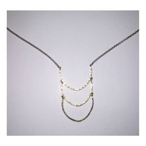 Lucky Brand Hammered Crescent Gold Drop Necklace